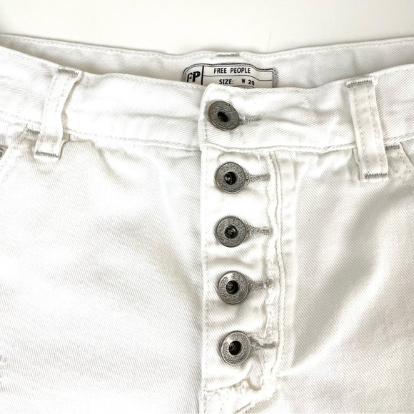 Free People Rugged Runway Button Fly White Shorts - Picture 6 of 16